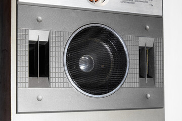 Music speaker on speaker. speaker system is vintage.