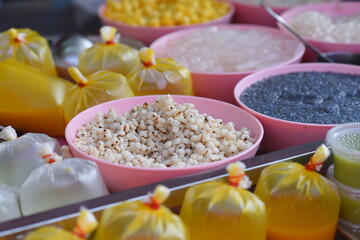 Boiled millet ready for sale in the fresh market