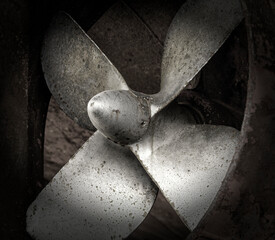 Ship propellers of a marine ship, which stands in a dry dock for repair