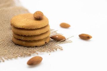 biscuit or cookies isolated on white background,