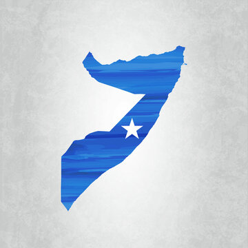 Somalia map with flag