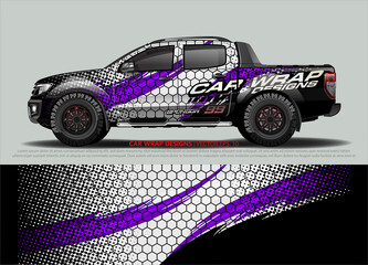 Racing Car Decal Graphic Vector, wrap vinyl sticker. Graphic abstract stripe designs for Racing vehicles.