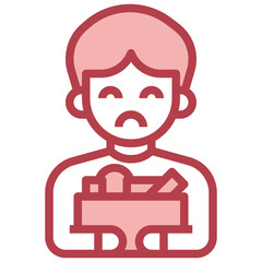 DISMISSED red line icon,linear,outline,graphic,illustration