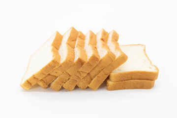bread isolated on white background,top view
