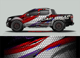 Racing Car Decal Graphic Vector, wrap vinyl sticker. Graphic abstract stripe designs for Racing vehicles.