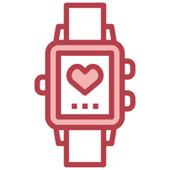 WRISTWATCH red line icon,linear,outline,graphic,illustration