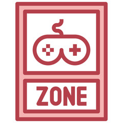 GAMING red line icon,linear,outline,graphic,illustration