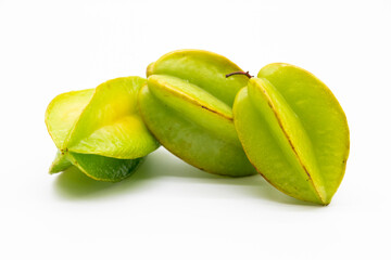 fresh Star fruit or carambola on white background.