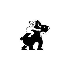 Obraz na płótnie Canvas mother and daughter panda vector design illustration