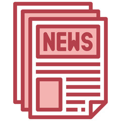 NEWS red line icon,linear,outline,graphic,illustration