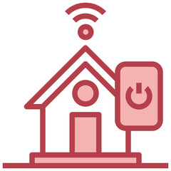 HOUSE red line icon,linear,outline,graphic,illustration