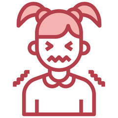 PANIC red line icon,linear,outline,graphic,illustration