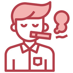 SMOKING red line icon,linear,outline,graphic,illustration