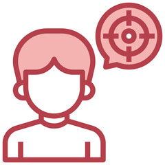 TARGET red line icon,linear,outline,graphic,illustration