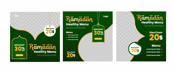 Ramadan kareem healthy food menu social media post
