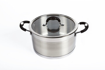 stainless steel kitchen cooker on white background