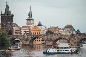 Obraz premium View of Charles Bridge in Prague