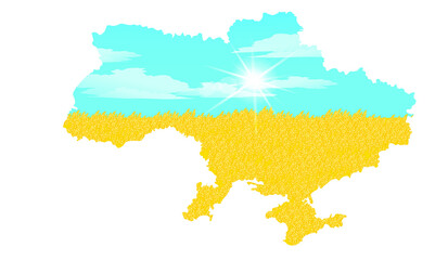 map with flag Ukraine