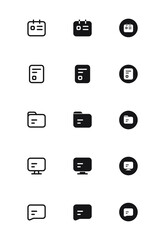 Business 15 icons set vector illustration  design. Contains such as document, chat, calendar, computer.