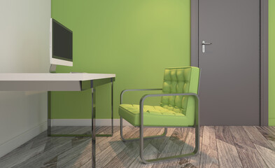 Modern office Cabinet.  3D rendering.   Meeting room