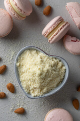 Pink macaroons with almond flour