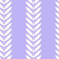 Fototapeta na wymiar Botanical vector seamless pattern. Simple scandinavian floral design. Vertical stripes with leaves, nature inspired pastel toned print for fabric, wallpaper, wrapping paper and stationery