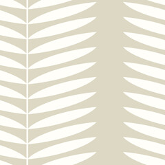 Botanical vector seamless pattern. Simple scandinavian floral design. Vertical stripes with leaves, nature inspired pastel toned print for fabric, wallpaper, wrapping paper and stationery
