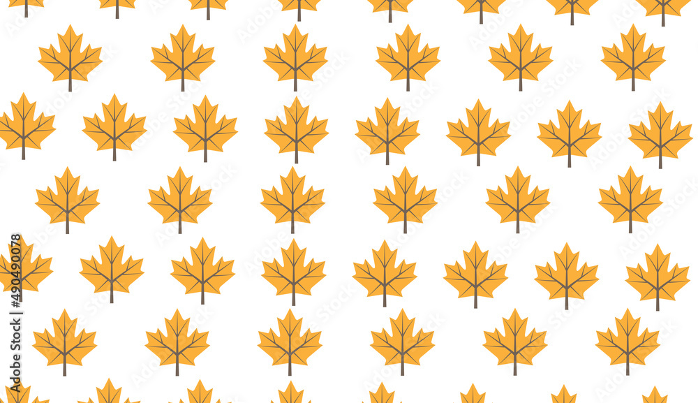 Poster seamless pattern. modern pattern of maple leaves on a white background