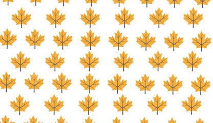 Seamless pattern. Modern pattern of maple leaves on a white background