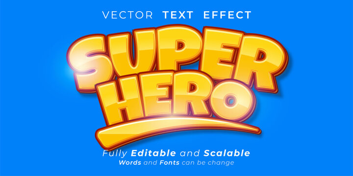 Superhero text effect, Editable three dimension text style