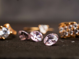 Close up shoot of colored zircon diamond