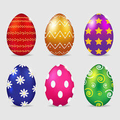 Easter egg set with different ornament.