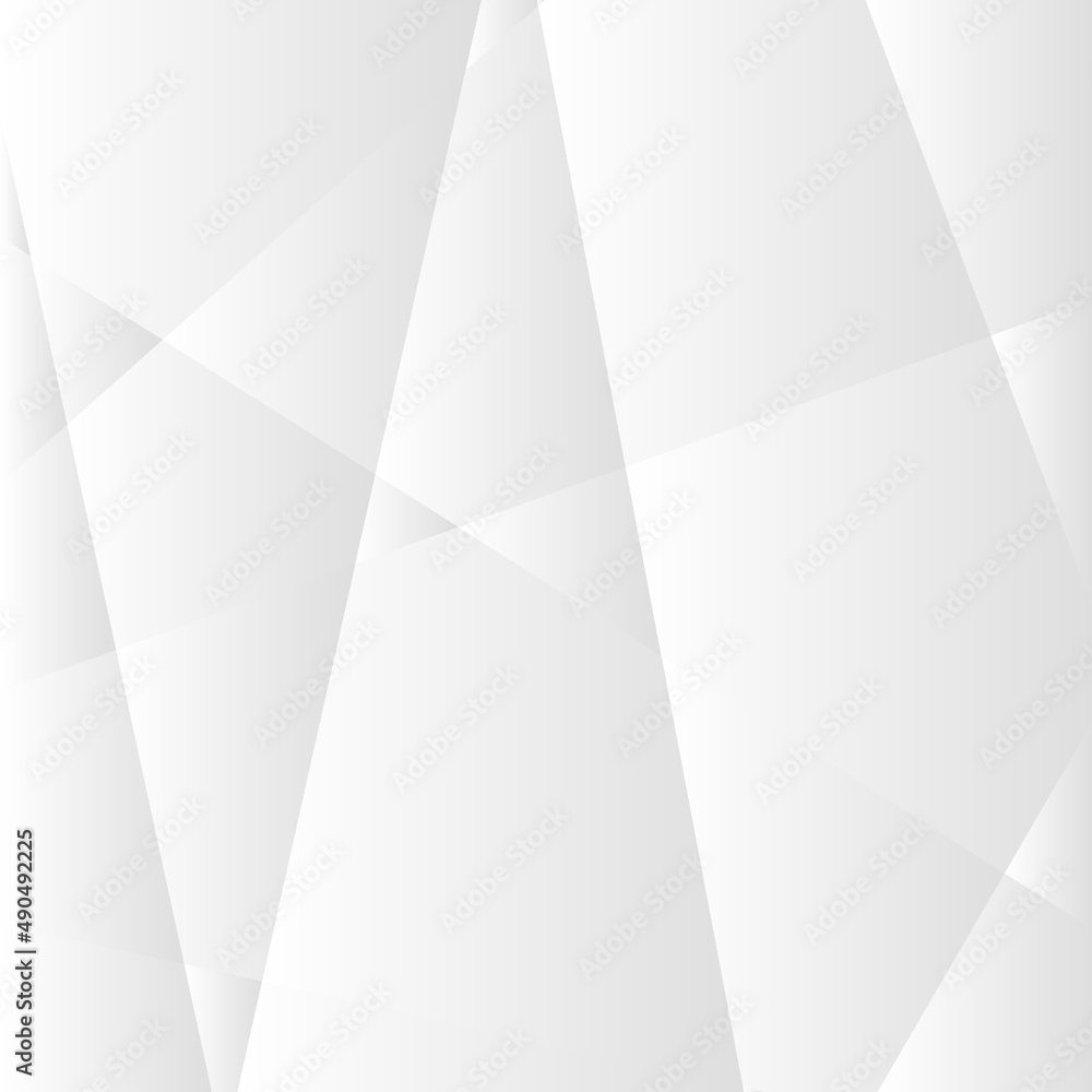 Poster Abstract white and gray gradient background. Modern minimalist design. Vector illustration with simple shapes like circle, square, rectangle. Monochrome light 3d futuristic design