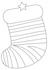 Sock doodle outline for colouring