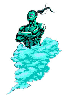 昔話のランプの魔人のイラスト Stock Illustration | Adobe Stock