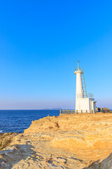 夕暮れ時の冬の遠見ヶ鼻　福岡県北九州市　Winter distant nose at dusk. Fukuoka-ken Kitakyusyu city.
