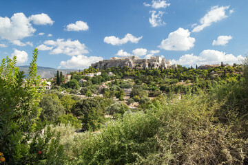 Fototapeta na wymiar The Acropolis of Athens in summer