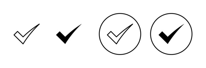 Check mark icons set. Tick mark sign and symbol