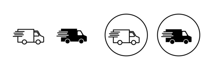 Delivery truck icons set. Delivery truck sign and symbol. Shipping fast delivery icon