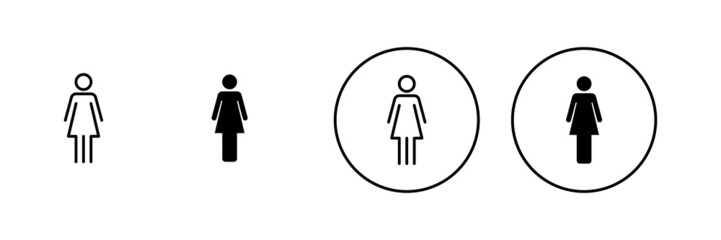 Female icons set. woman sign and symbol