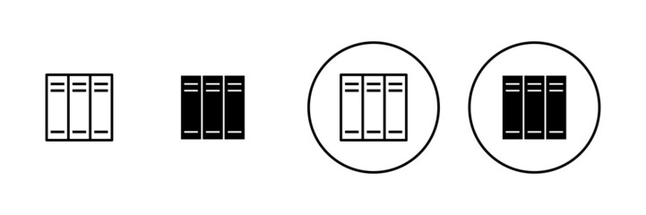 Library icons set. education sign and symbol