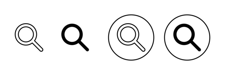 Search icons set. search magnifying glass sign and symbol