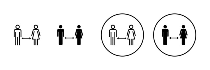 Social distancings set. social distance sign and symbol. self quarantine sign