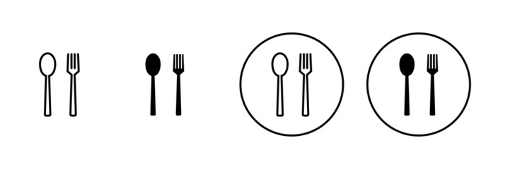 spoon and fork icons set. spoon, fork and knife icon vector. restaurant sign and symbol