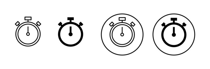 Stopwatch icons set. Timer sign and symbol. Countdown icon. Period of time