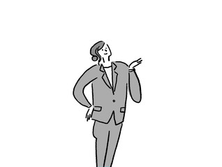 スーツを着た若い女性（横、中央配置）