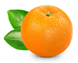 Orange. Orange fruit isolated on white background. Orange macro. With clipping path
