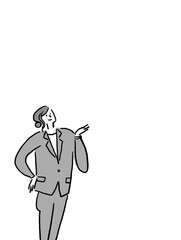 スーツを着た若い女性（縦、左配置）