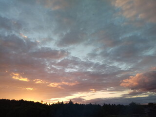 Fototapeta na wymiar sunset in the clouds