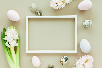 Naklejka na ściany i meble Easter mockup with white frame